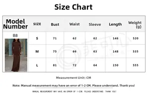 Size chart for slim fit backless mesh maxi dress with detailed measurements in cm