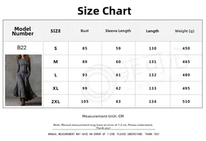 Detailed size guide table for women retro patchwork maxi dress showing S to 2XL dimensions
