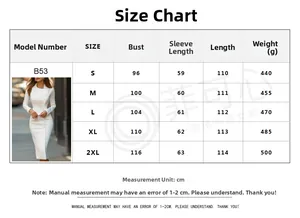 Detailed size guide table for women's slim fit dress showing bust and length in cm