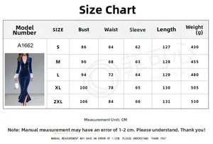Detailed size chart for V-neck velvet dress showing bust, waist and length dimensions