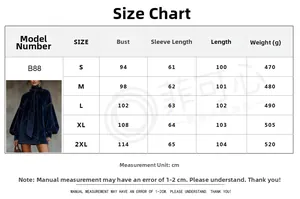 Size chart for velvet puff sleeve dress detailing chest, sleeve, and length in CM