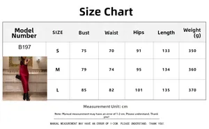 Size guide for sexy lace拼接 satin slip dress B197 showing S to L measurements