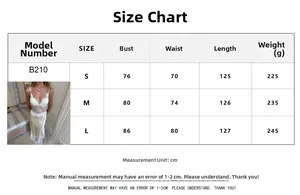 Guide des tailles pour robe à bretelles en dentelle avec mesures pour tailles S, M, L
