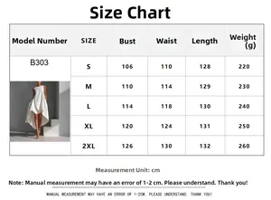 Tabella taglie per abito senza maniche con orlo asimmetrico da S a 2XL in centimetri