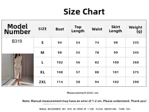 Detailed size guide table for women's floral sleeveless top and split skirt set