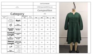 Tableau des tailles détaillé pour robe en coton et lin avec mesures du 1XL au 4XL