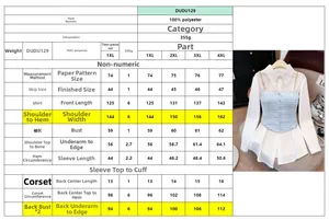 Size chart for two-piece white shirt and tweed vest set including measurements from 1XL to 4XL