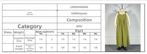 Detailed size chart for plus size striped dress with 1XL to 4XL length and bust measurements