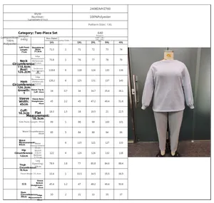 Guide des tailles pour ensemble pantalon grande taille épaules dénudées en polyester gris