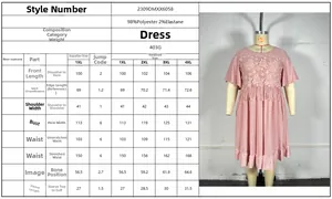 Tableau des tailles pour robe bohème grande taille avec franges et polyester