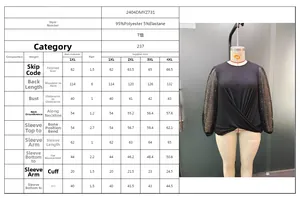 Tabella taglie per camicia taglie forti con maniche a sbuffo dalle taglie 1XL a 4XL