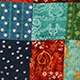 Gros plan sur le motif patchwork vibrant d'une robe longue imprimée pour femmes