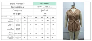 Tabella taglie per gilet donna taglie forti con misure dettagliate da 1XL a 4XL