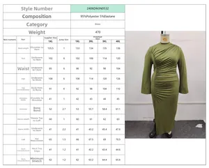 Size chart showing 1XL-4XL measurements for high waist dress with flare sleeves
