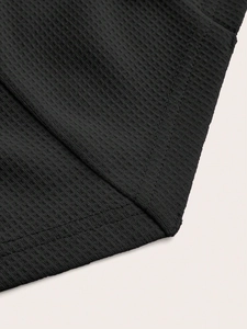 Sweat à capuche grande taille noir en maille gaufrée avec tissu texturé et surpiqûres