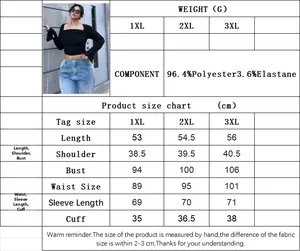 Detailed size chart for women's plus size square neck long sleeve top with fabric details