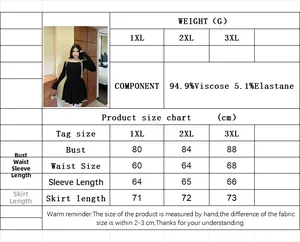 Detailed size chart for the off-shoulder black lace dress including bust and waist data
