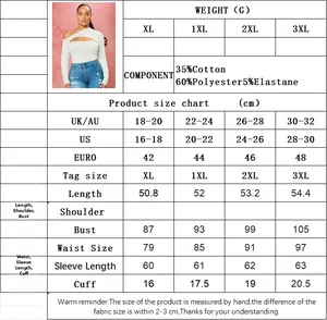 Tabella taglie per top slim donna con dettagli sui materiali e misure dei capi
