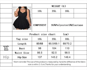 Tableau des tailles détaillé pour robe courte noire sans manches taille haute grande taille