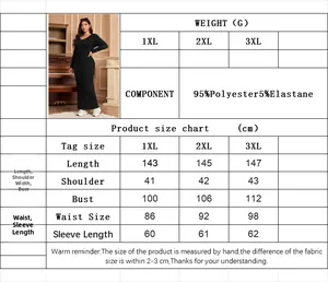 Tabella taglie per abito lungo aderente taglie forti con misure da XL a 3XL