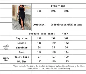Tableau des tailles pour robe noire sans manches grandes tailles de 1XL à 3XL