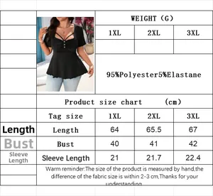 Size chart for women's plus size square neck t-shirt with measurement details in cm