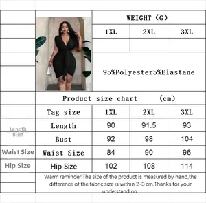 Detailed size chart for plus size V-neck ruched mini dress with cm measurements