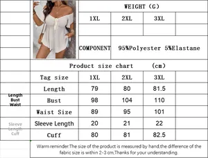 Size chart detail for khaki off-shoulder striped knit top in sizes 1XL to 3XL