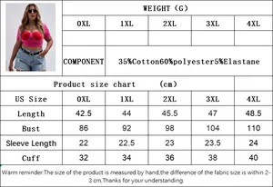 Detailed size chart for plus size women's square neck top from size 0XL to 4XL in cm