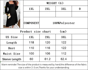 Size chart for plus size square neck long sleeve dress with detailed measurements in cm