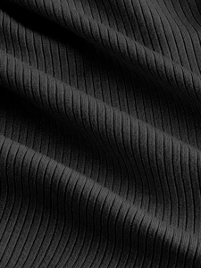Slim fit black ribbed knit dress for women featuring a sexy cutout commuting style