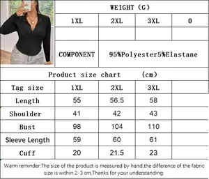 Tabella taglie per maglia slim fit taglie forti da donna con dettagli materiali
