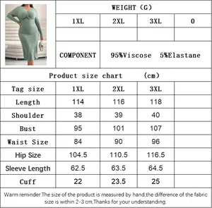 Detailed size chart for women plus size slim fit mermaid dress with fabric composition