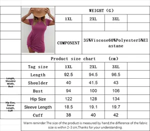 Detailed size chart for short sleeve slim fit dress with measurements from 1XL to 3XL