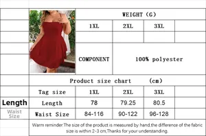 Detailed size chart for plus size backless burgundy dress with 100% polyester fabric info
