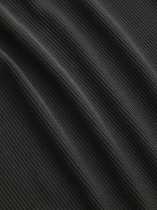 Close-up detail of the black ribbed knit fabric texture on this sleeveless summer top