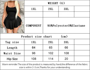 Detailed size chart for plus size black bodycon dress with 95% polyester fabric specs