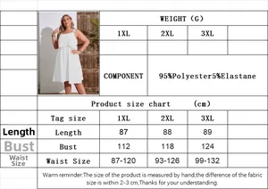 Detailed size chart for plus size square neck A-line dress with 1XL to 3XL measurements