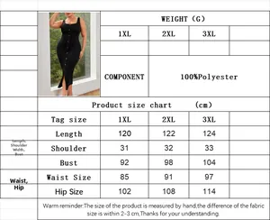 Size guide for plus size square neck dress showing 1XL to 3XL measurements in centimeters
