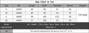 Tableau des tailles détaillé pour pull en tricot femme avec mesures du S au XL