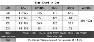 Size chart for plus-size Christmas tree sweater showing measurements from 0XL to 3XL