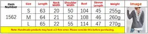 Detailed size chart for lace-up back sweater showing dimensions for S, M, and L sizes
