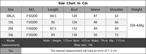 Detailed size chart for women's plus size polo collar dress from 0XL to 3XL