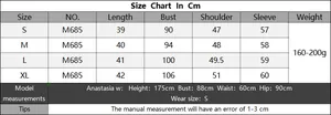 Detailed size chart for women's long sleeve polo neck knit sweater showing S to XL dimensions