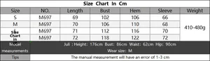 Tableau des tailles détaillé pour gilet femme montrant les mesures du S au XL en cm