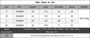Detailed size chart for women's boat neck sweater showing S to XL dimensions in cm
