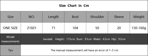 Tableau des tailles détaillé pour robe de plage au crochet pour femmes avec mesures