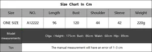 Tableau des tailles détaillé pour paréo de plage avec buste longueur et mesures mannequin