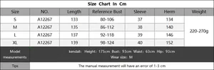 Detailed size chart for women's leopard mesh cover-up showing measurements in centimeters