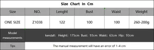 Detailed size chart in centimeters for women sexy hollow out long beach dress cover up